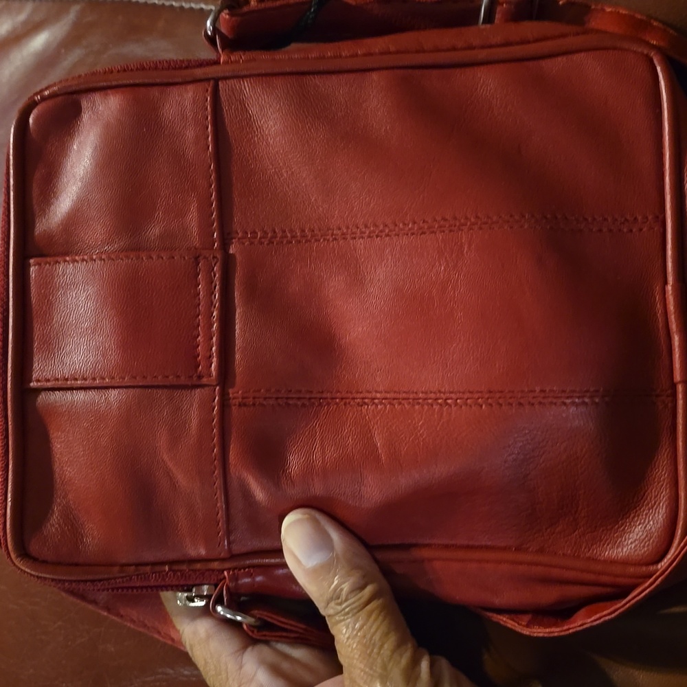 Red Leather Crossbody Bag - Picture 3 of 5